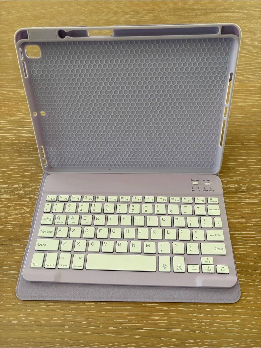 Wireless Bluetooth Keyboard Case for IPad 9th Generation - Lavender